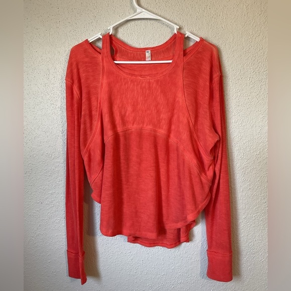 Free People Zenith Tee Red Orange Size Small - Picture 2 of 7